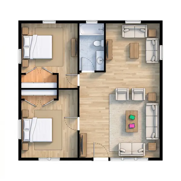 Charming Natural 2-Bed floorplan