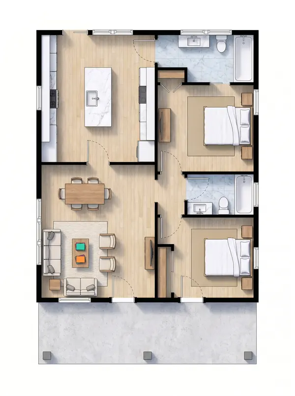 Compact Bold 1-Bed floorplan