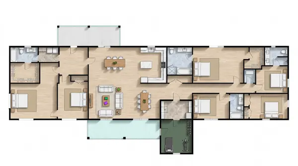 Dark 4-Bed Ranch floorplan
