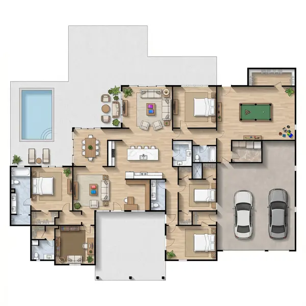 Sprawling Dark 3-Bed floorplan