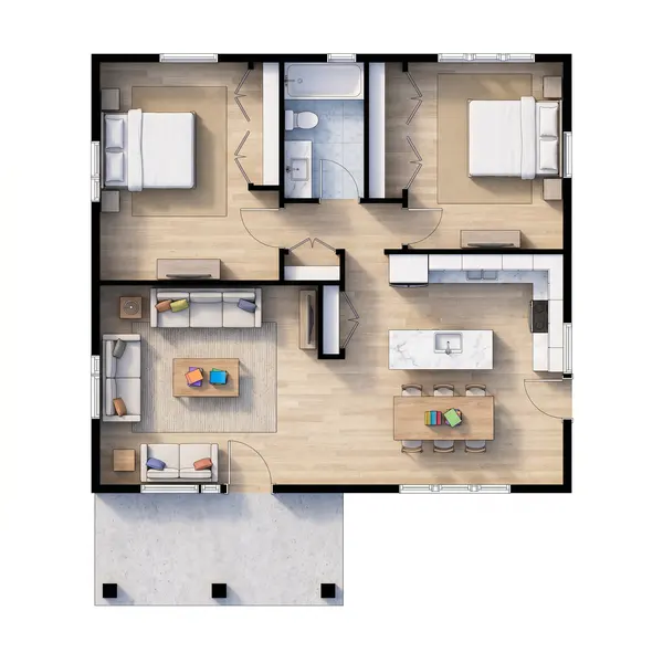 Compact Classic 2-Bed Home floorplan