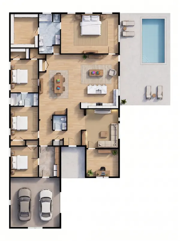 Sprawling Dark 4-Bed House floorplan