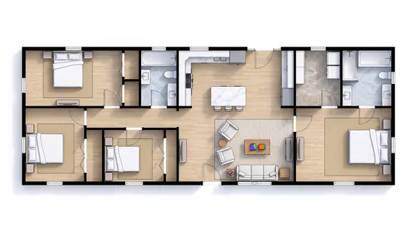 Bright 4-Bed Home floorplan