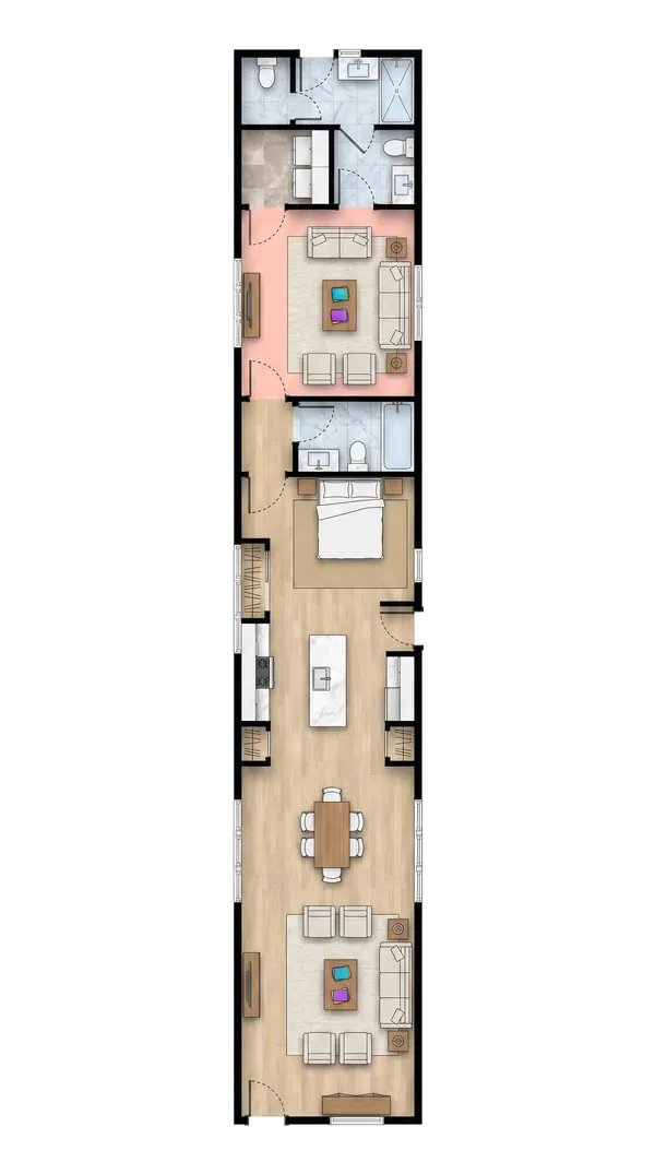 Compact Industrial 1-Bed Home floorplan