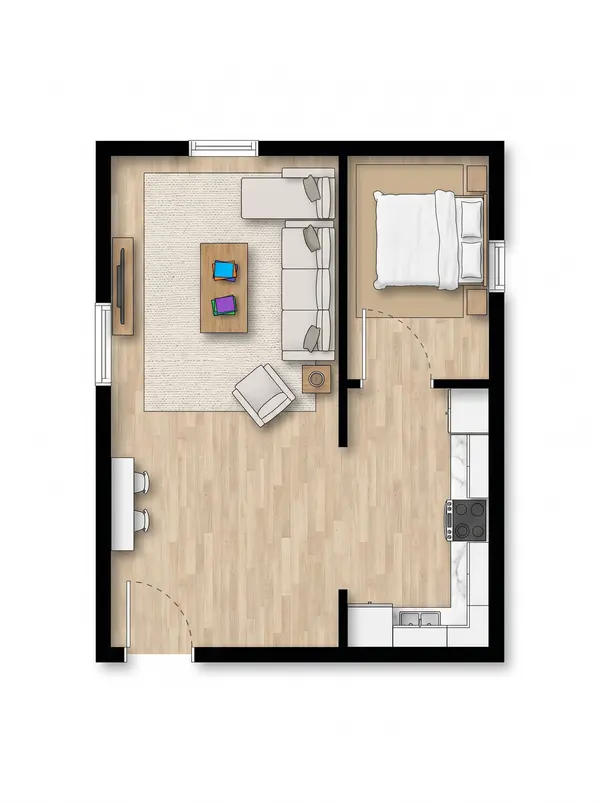 Cozy Natural 1-Bed floorplan