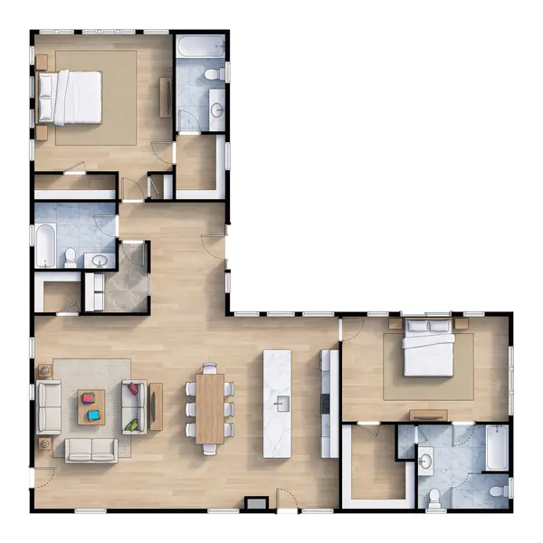 Earthy 2-Bed Home floorplan
