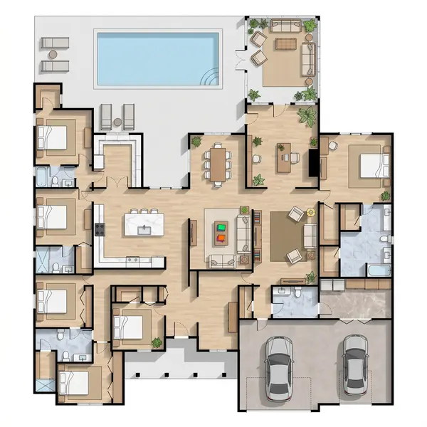 Sprawling Dark 5-Bed House floorplan