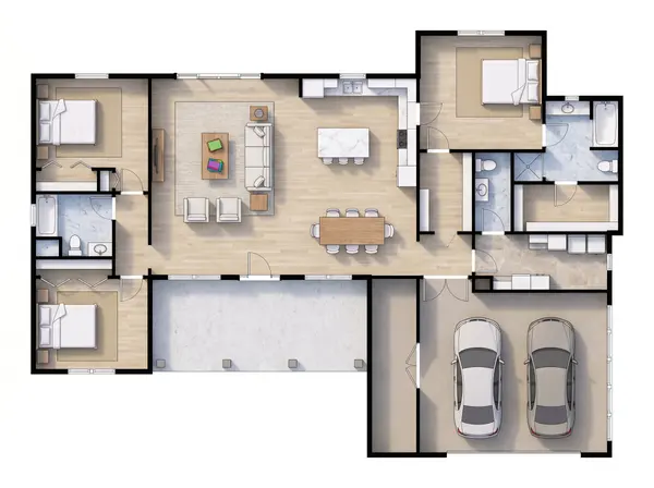 Spacious Dark 3-Bed floorplan
