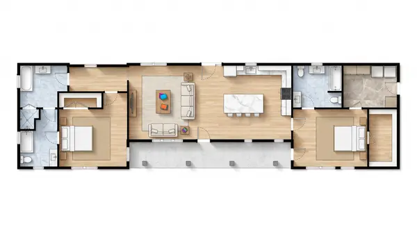 Bright 2-Bed Home floorplan