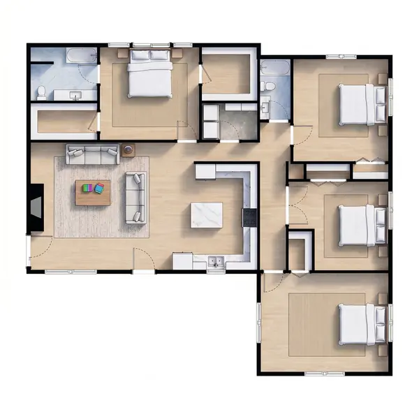 Sturdy Dark 4-Bed floorplan