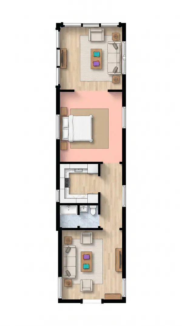 Compact Earthy 1-Bed Retreat floorplan