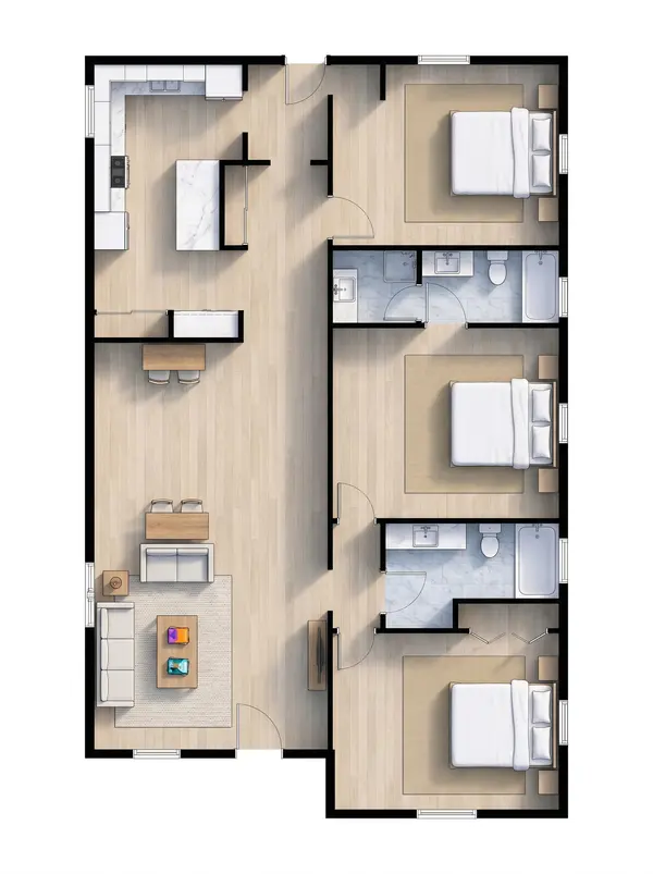 Cozy Earthy 2-Bed House floorplan