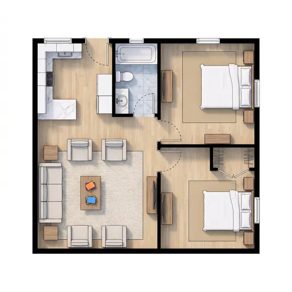 Cozy Classic 2-Bed floorplan