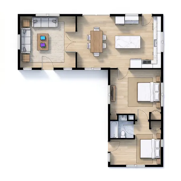 Bright 1-Bed Home floorplan