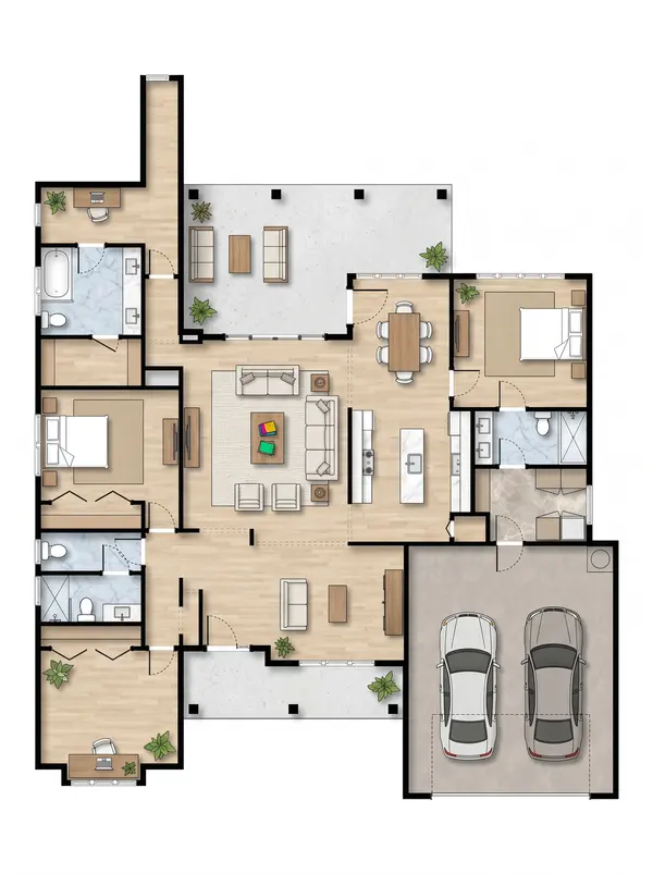 Spacious 3-Bed Bright floorplan