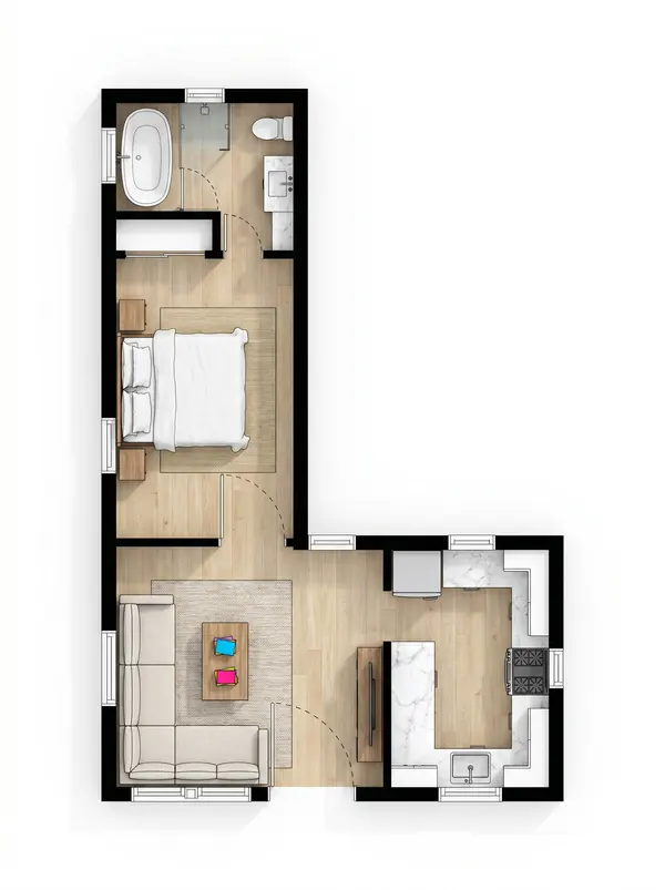 Cozy Natural 1-Bed floorplan