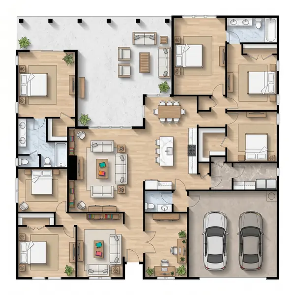 Spacious Bright 3-Bed floorplan