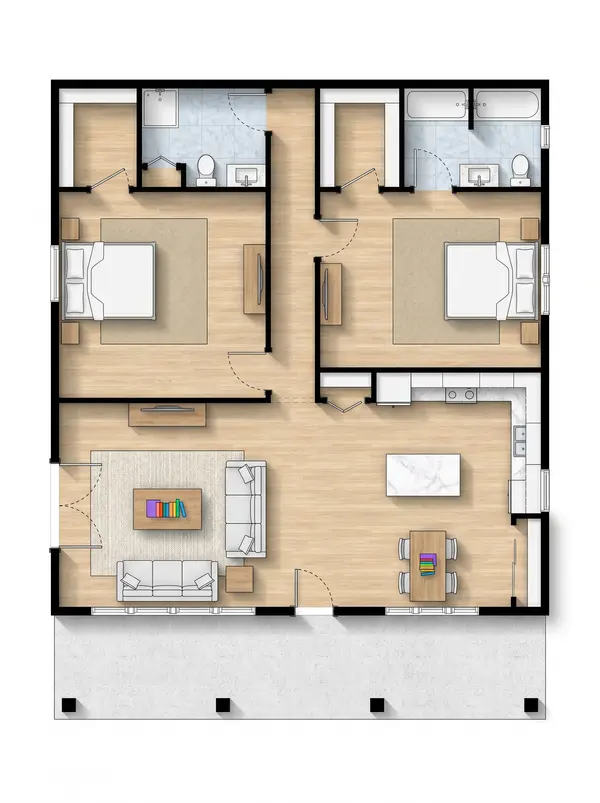 Inviting Classic 2-Bed House floorplan