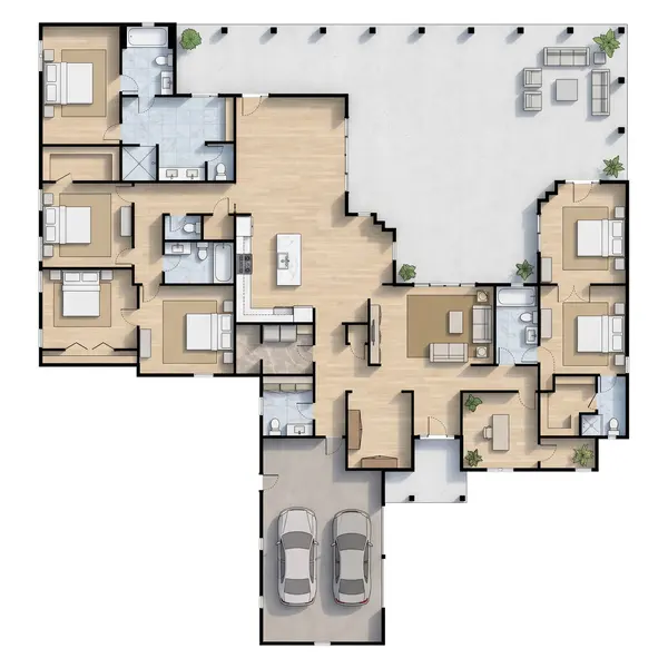 Sprawling Dark 5-Bed House floorplan