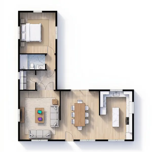 Bright 1-Bed House floorplan