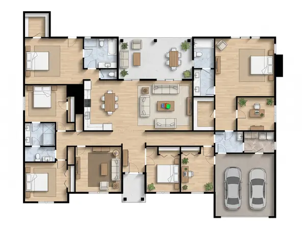 Sprawling 5-Bed Earthy floorplan