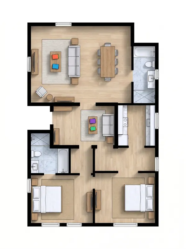 Bright 2-Bed floorplan