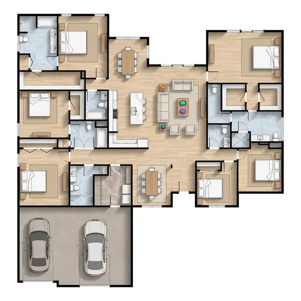 Spacious Dark 5-Bed House floorplan