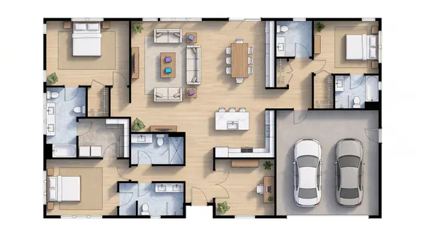 Earthy 3-Bed Home floorplan