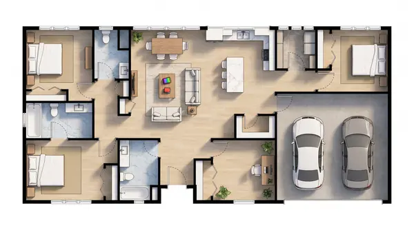 Spacious Earthy 3-Bed House floorplan