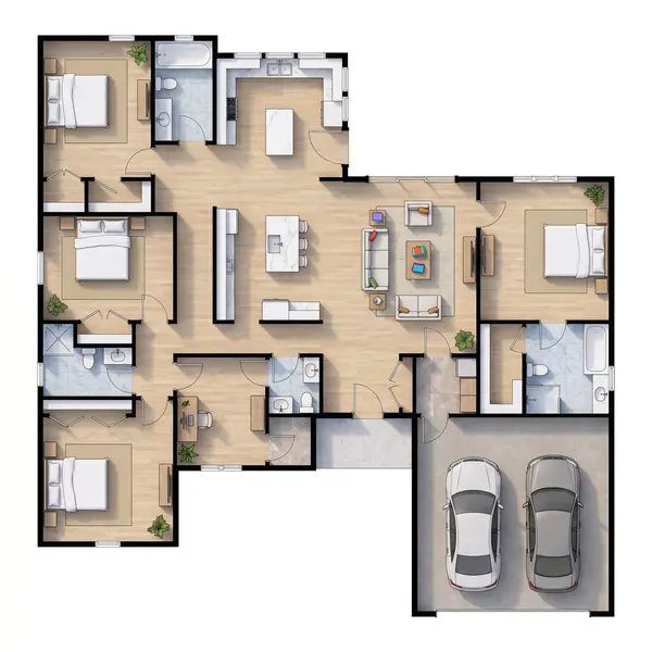Spacious Earthy 4-Bed House floorplan