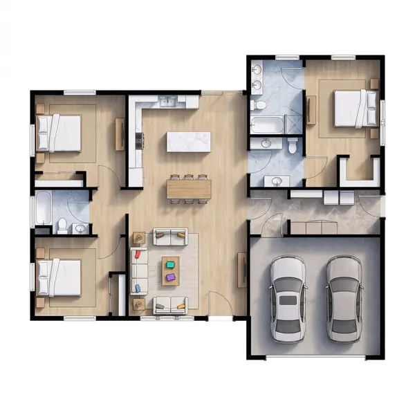 Classic 3-Bed Home with Garage floorplan