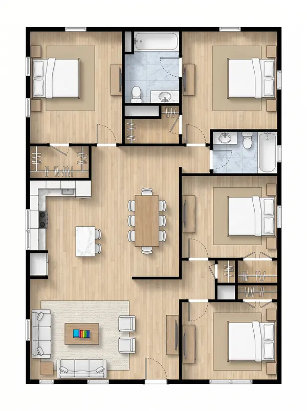 Spacious Bright 4-Bed House floorplan