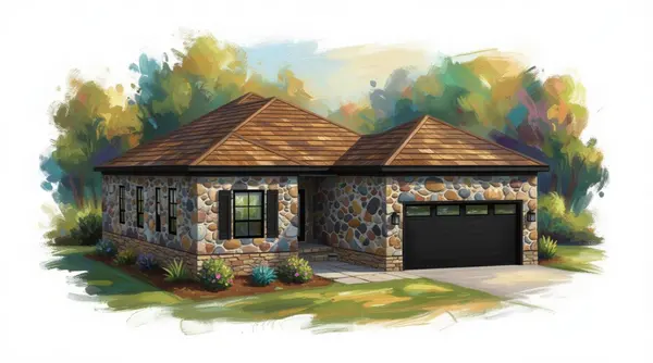 Spacious Earthy 2-Bed House exterior render