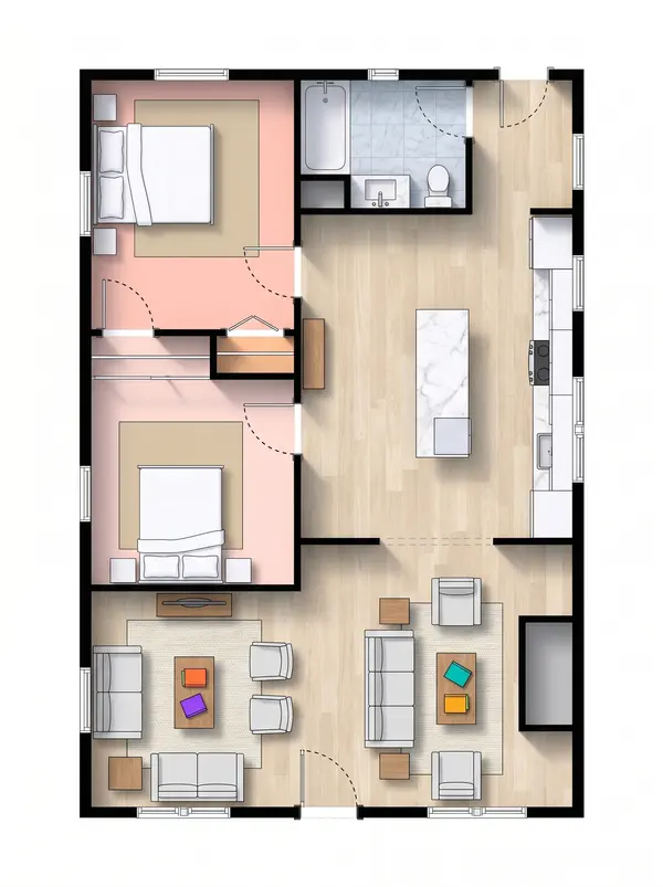 Compact Natural 1-Bed floorplan