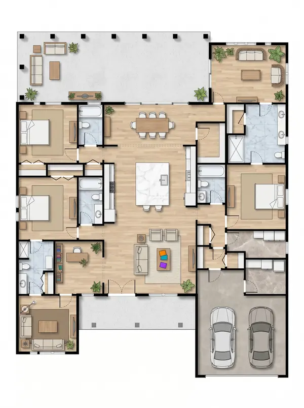 Dark 5-Bed Residence floorplan