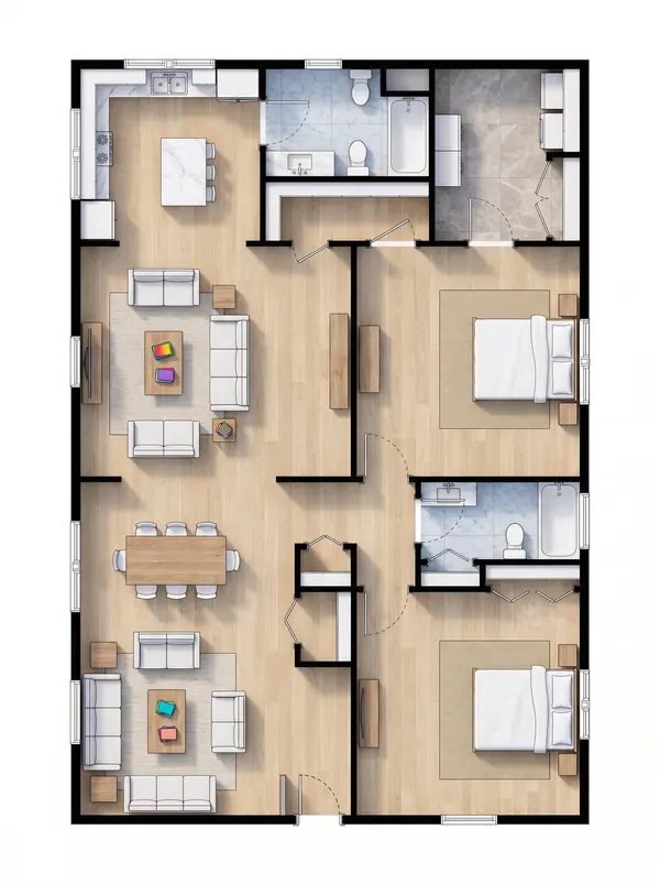 Bright 2-Bed floorplan