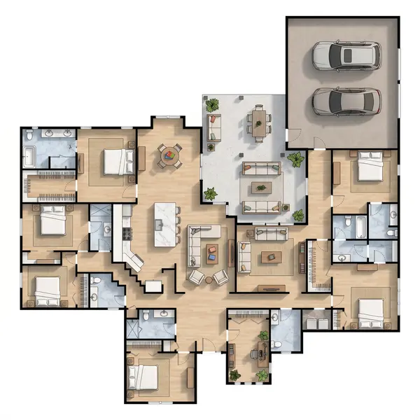Sprawling Dark 6-Bed Home floorplan