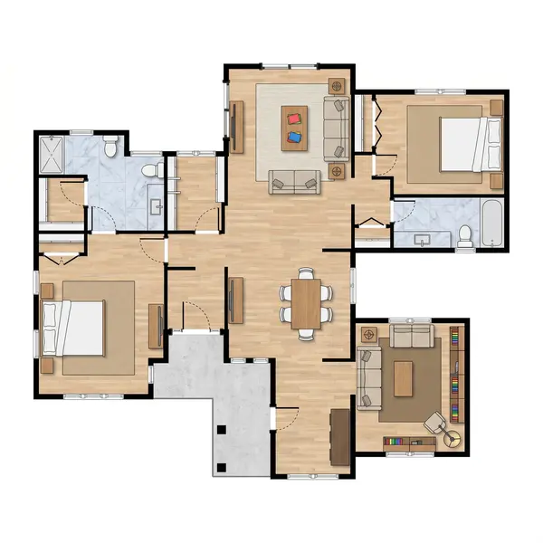 Bold 2-Bed Home Design floorplan