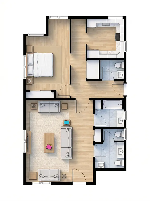 Cozy Classic 1-Bed floorplan