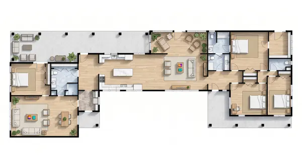 Sprawling Dark 3-Bed floorplan