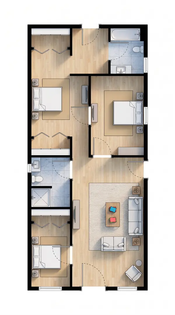 Cozy Earthy 3-Bed floorplan