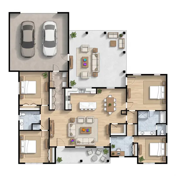 Bright 3-Bed Ranch floorplan