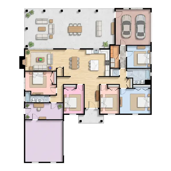 Bright 3-Bed with Covered Porch floorplan