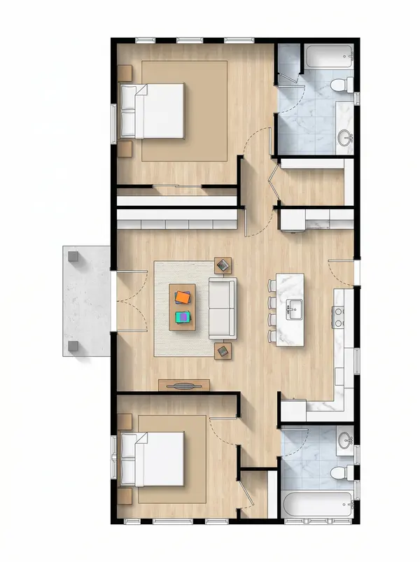 Cozy Classic 2-Bed floorplan