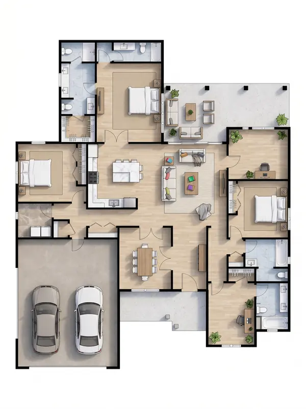 Sprawling Earthy 4-Bed floorplan