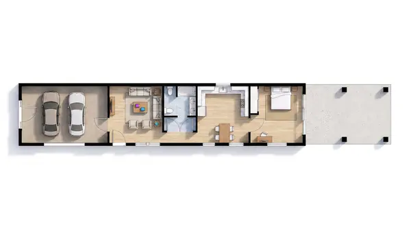 Bright 1-Bed with Garage floorplan