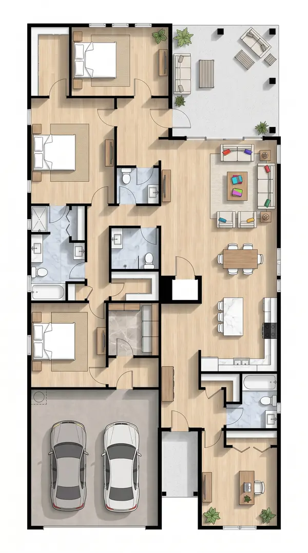 Spacious Bright 3-Bed floorplan