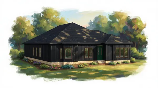 Sleek 4-Bed Dark House exterior render