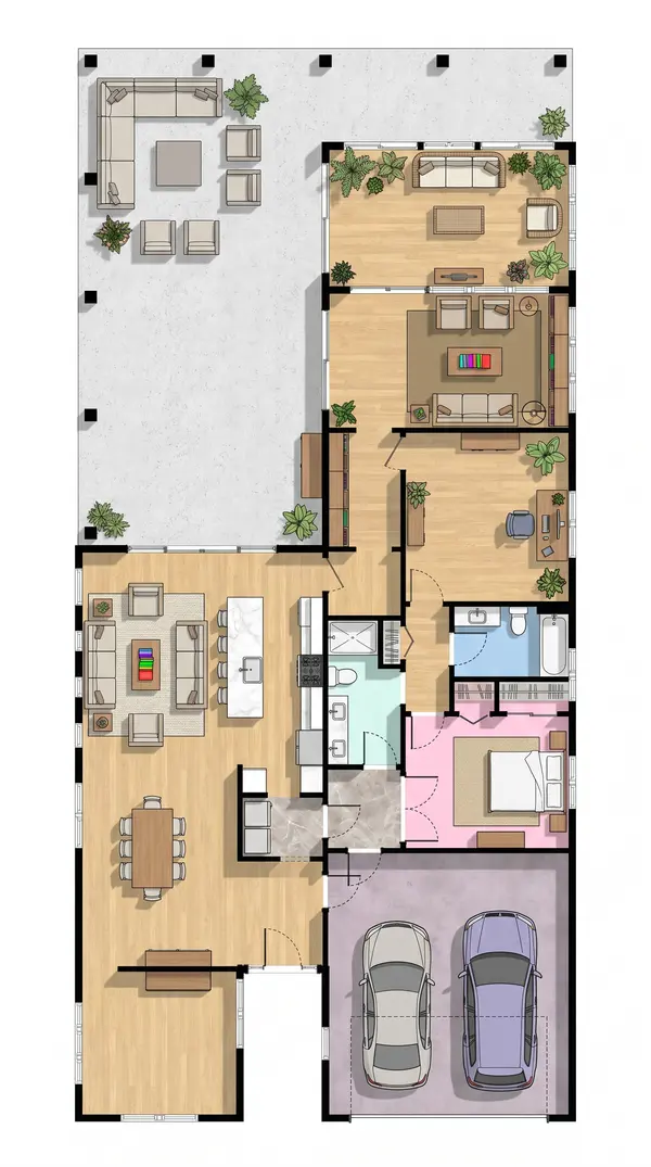 Spacious 1-Bed Bright House floorplan