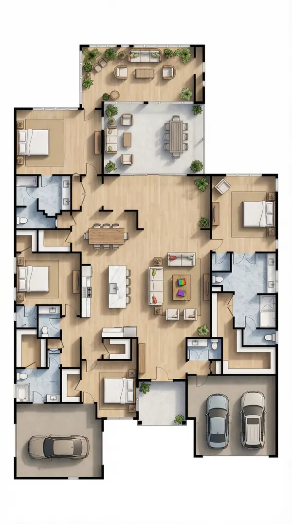 Bright 4-Bed House Plan floorplan